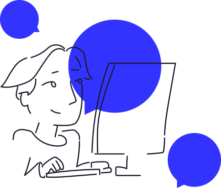 ilustração de pessoa usando o computador